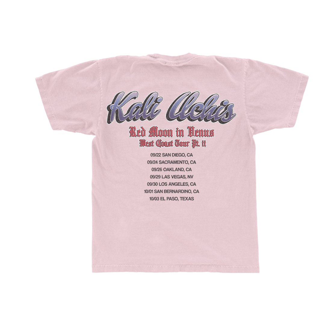 RMIV West Coast Tour Pink T-Shirt Back