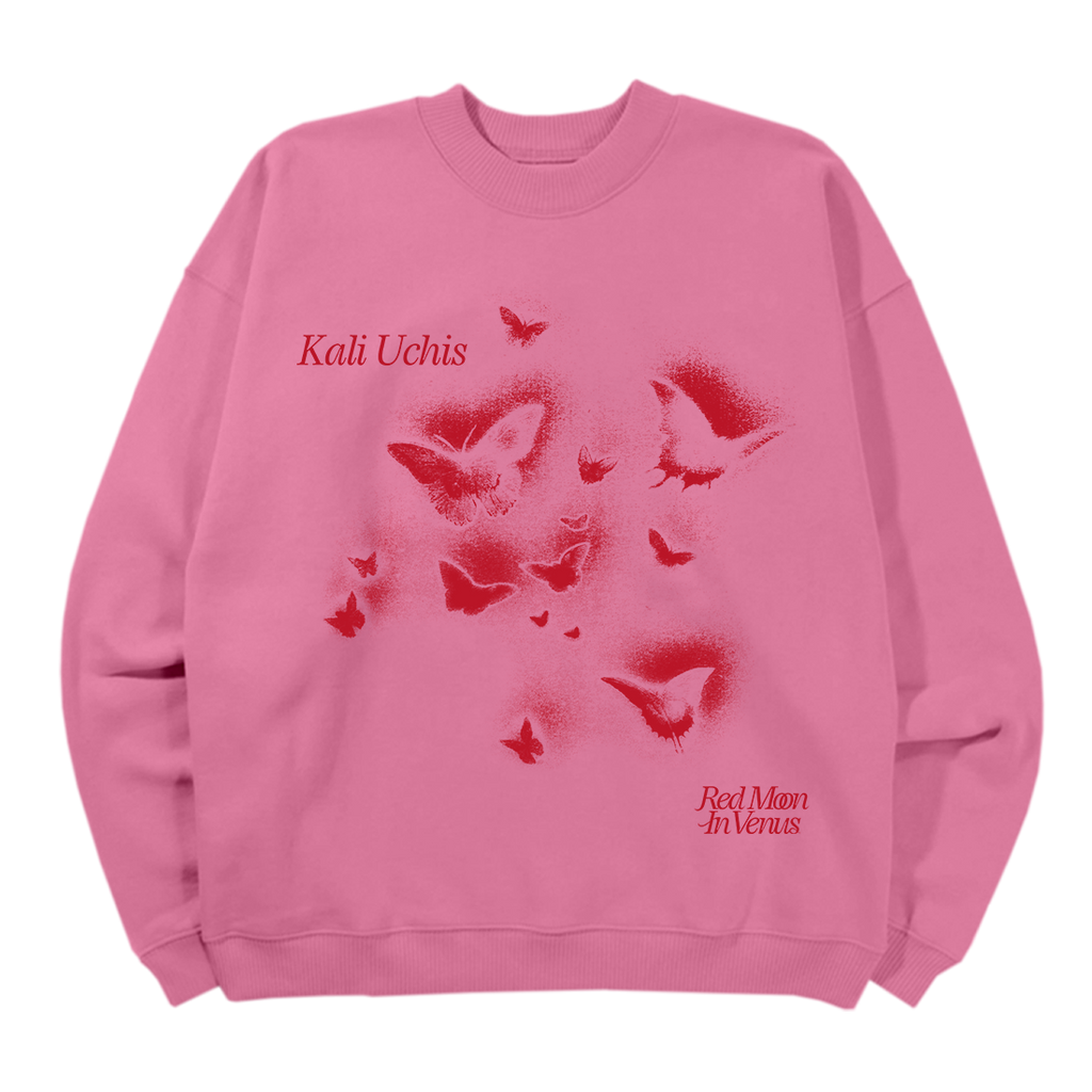 Pink Butterfly Crewneck