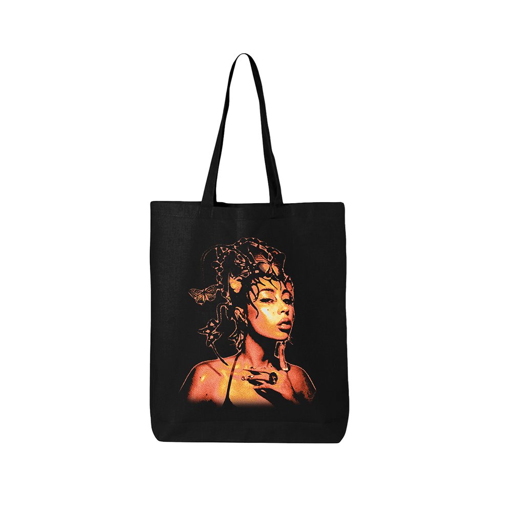 Red Moon in Venus Black Tote Bag Front