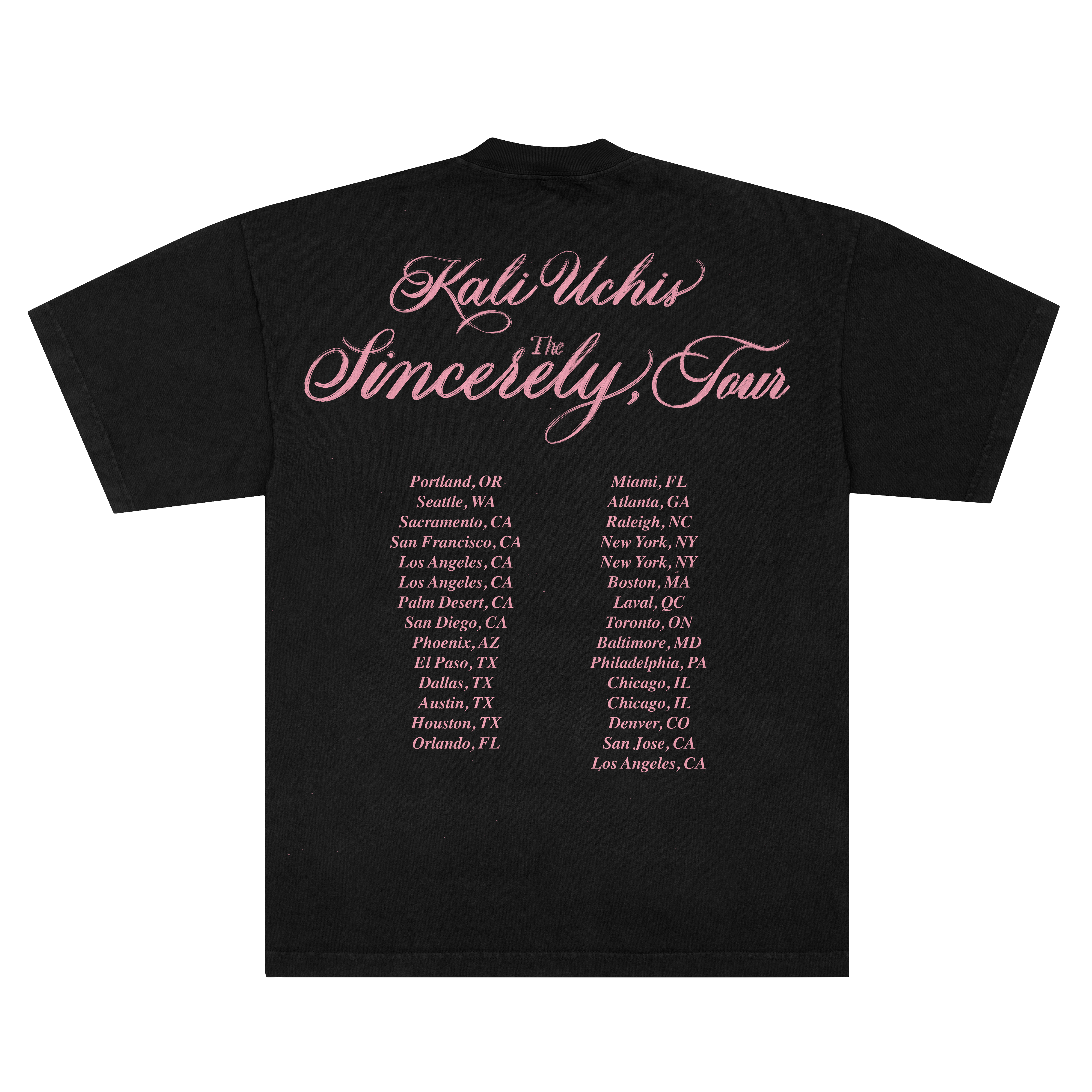 Sincerely, Tour Date Back Tee - Black Back