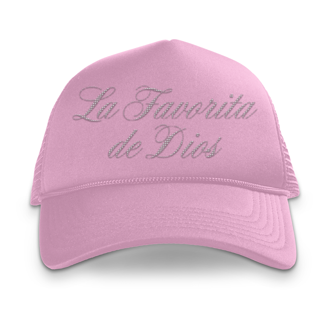 La Favorita De Dios Rhinestone Trucker Hat